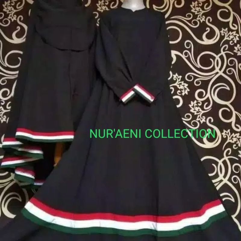 Gamis palestina plus hijab free cadar