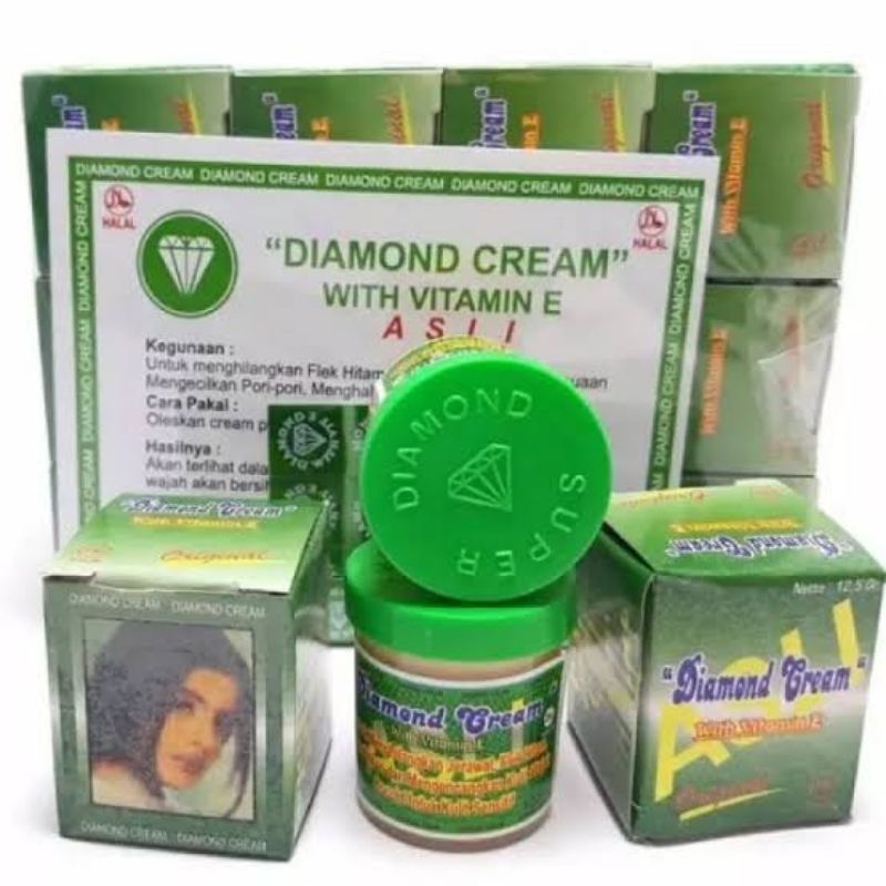 Aschosme ( LUSINAN ) CREAM DIAMOND PUTIH &amp; HIJAU  Original