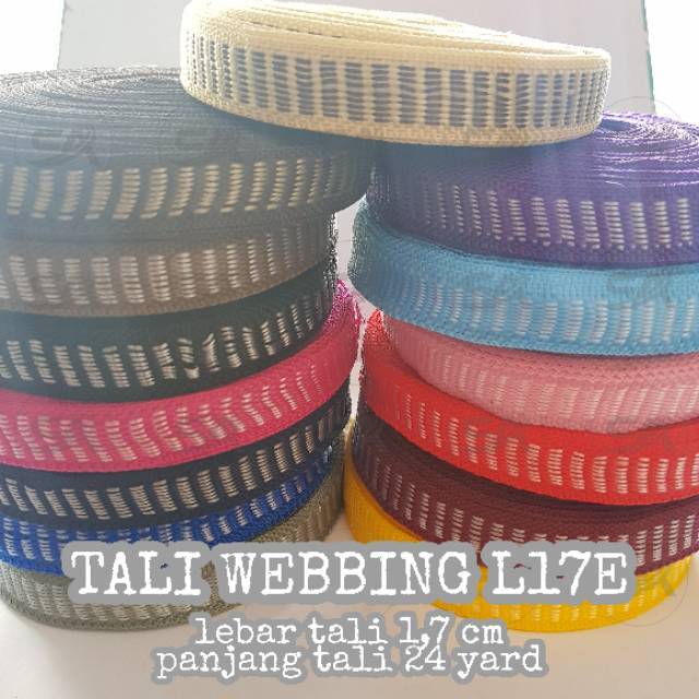 

TALI WEBBING L17E / TALI BISBAN L17E / TALI UKURAN 1,7CM (ROL | 24 Yard)