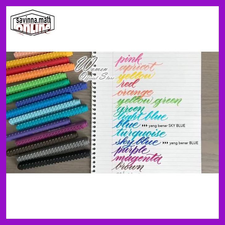 

U0Uo879- Artline Stix Brush Marker Pen Spidol Kuas Kaligrafi Warna Warni Y7Ry688-