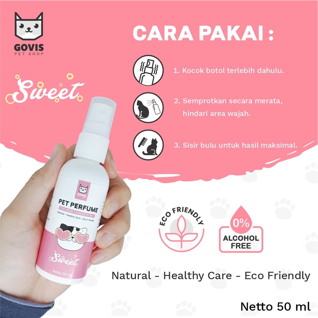 Parfum Kucing Wangi Tahan Lama Bahan Alami Kemasan 50 ML - Aroma Sweet