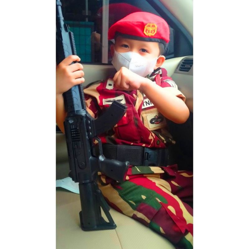 Baju tentara anak loreng Kopasus kostum tentara anak baju profesi Kopasus anak