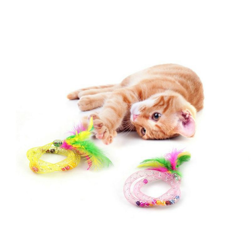 Mainan gigit kucing tabung tali bulu