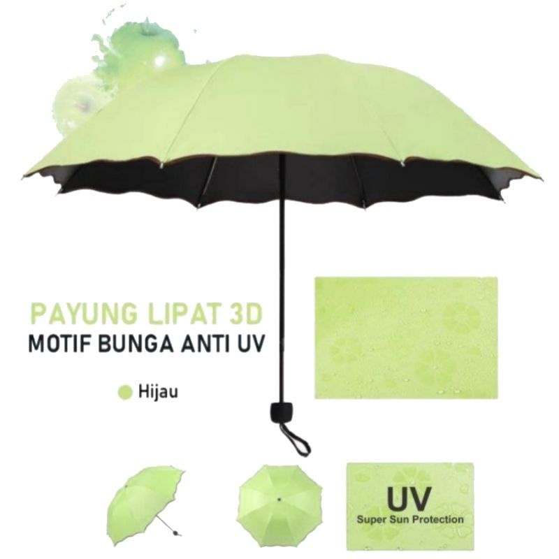 Payung Lipat Murah Anti UV Motif Buah Semangka /Lemon/Alpukat/Jeruk/Peach