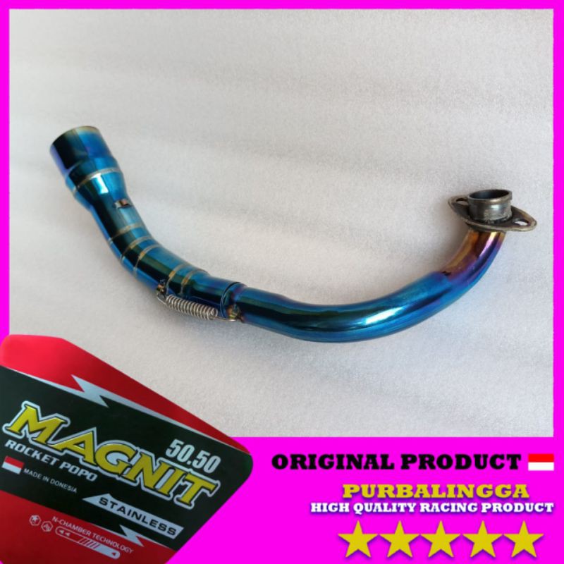 pipa leher knalpot beat fi atas bluemoon full stainless leheran beat karbu Scoopy blue biru samping
