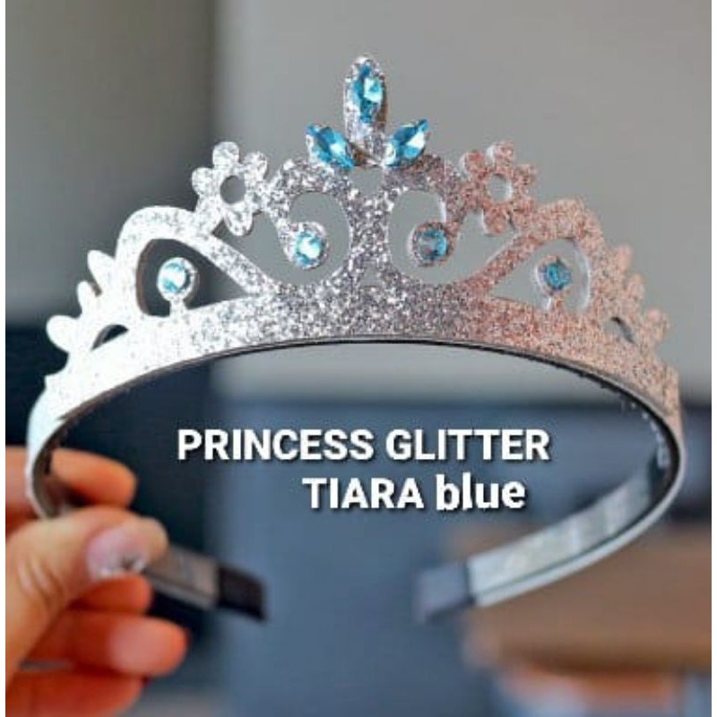 MAHKOTA ANAK PEREMPUAN PRINCESS / BANDO TIARA GLITER PRINCES IMPORT / AKSESORIS KOREA MAINAN