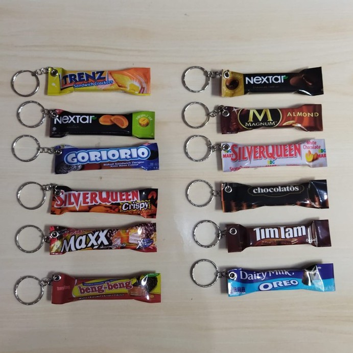 Gantungan kunci / souvenir miniatur snack barang unik dan Lucu Murah Magnet Kulkas