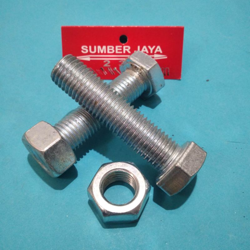 Baut mur 16 x 65 mm putih  / BMP 16 x 65 TERMURAH