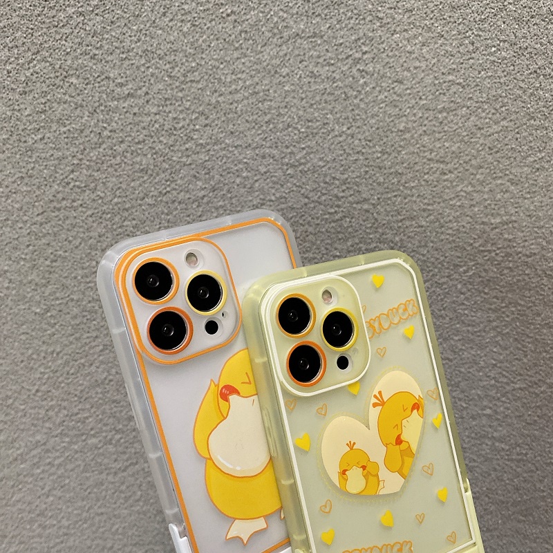 Casing iPhone 11 12 13 Pro MAX X XR XS MAX 7 8 Plus Motif Bebek Lucu Tahan Jatuh