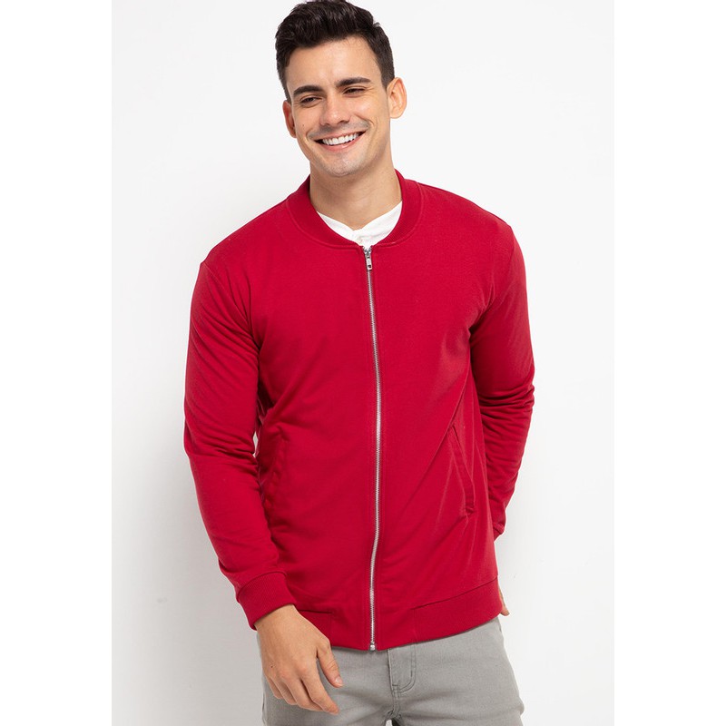 Tolliver Relaxed Bomber Jacket Maroon