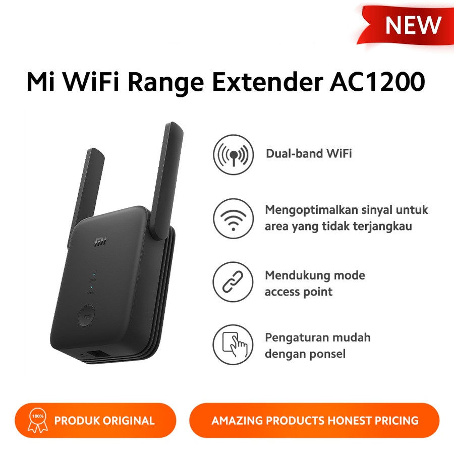 XIAOMI MI WIFI RANGE EXTENDER AC1200 PENGUAT SINYAL REPEATER 1200Mbps