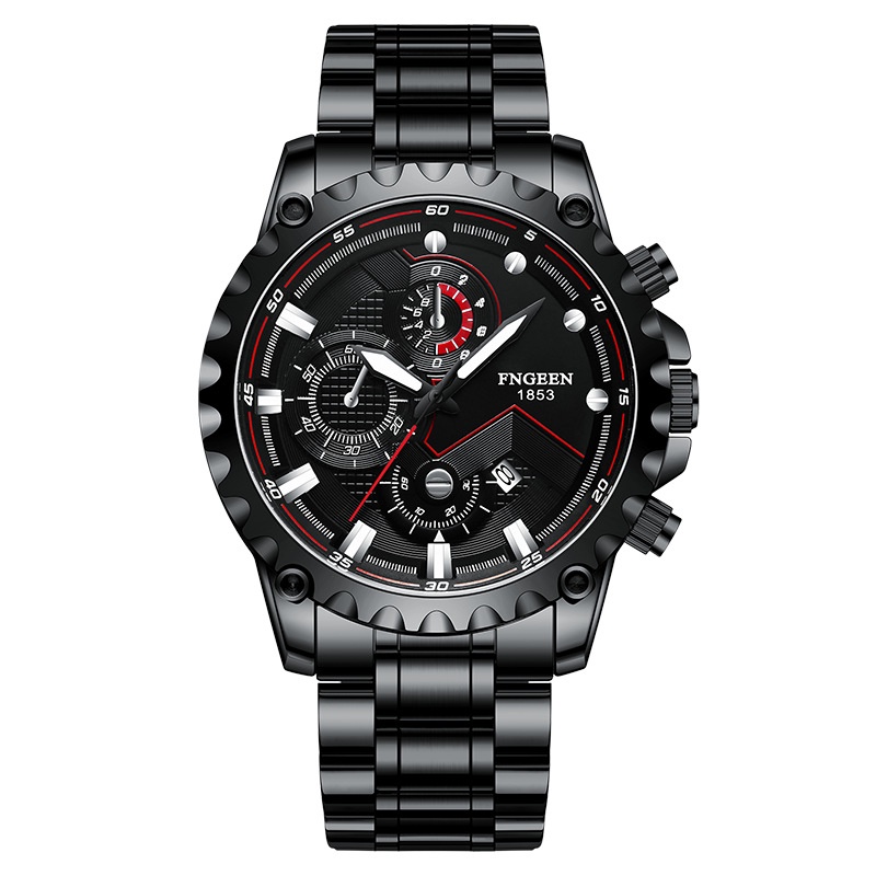 Jam Tangan Pria FNGEEN 5757 Luxury Stainless Steel Business Analog Watch Original Tahan Air + Free B