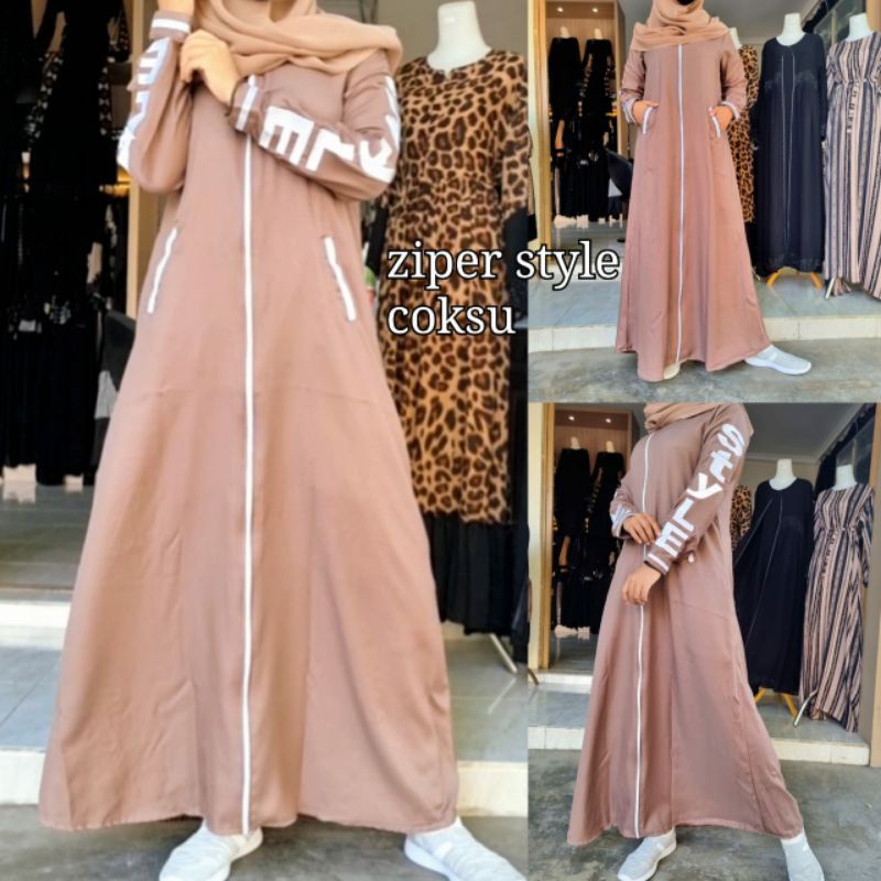 Gallery Exclusive Abaya Hitam Gamis Ziper Style Coksu