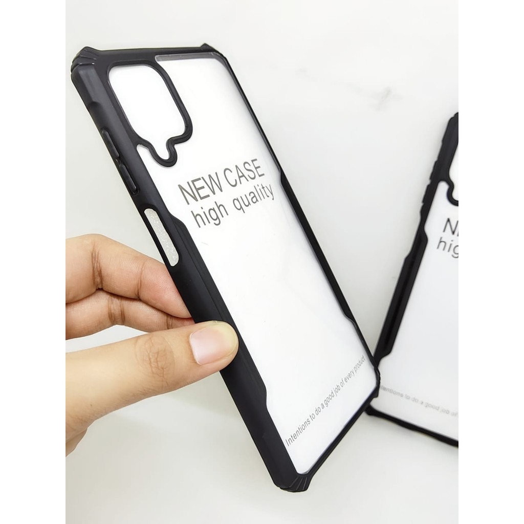 Anti Shocking Samsung A12 M12 6.5 Inch Hardcase List Hitam Acrylic Case