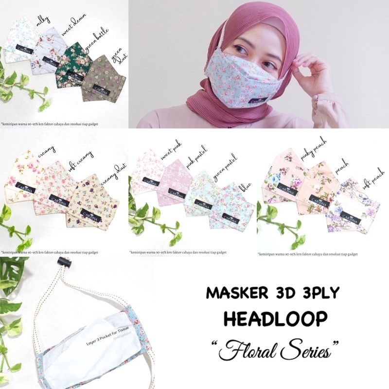 MASKER 3D 3PLY| MASKER 3D KATUN| MASKER HEADLOPP | MASKER EARLOOP