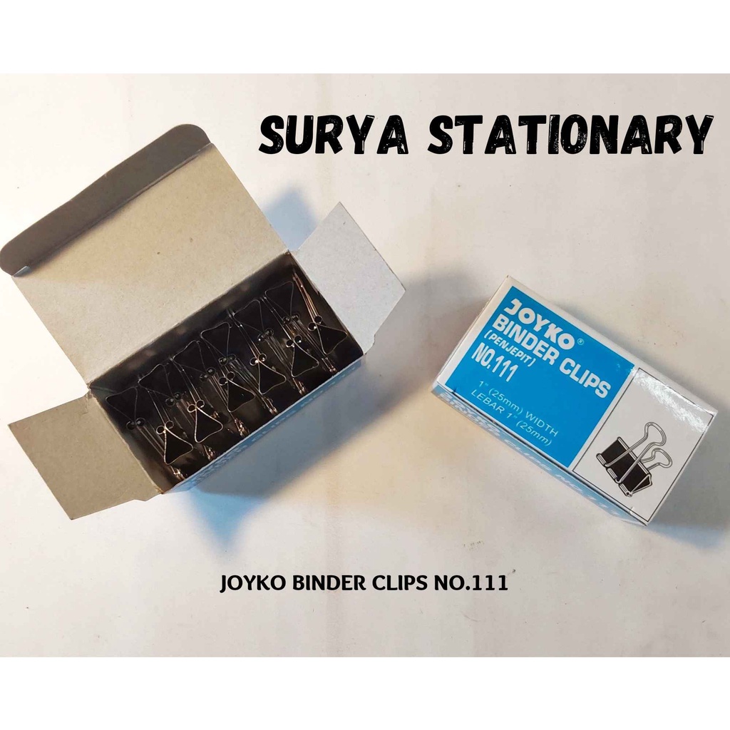 

Joyko Binder Clips no.111 / Penjepit Kertas Joyko no.111 / Binder Clips Joyko no.111