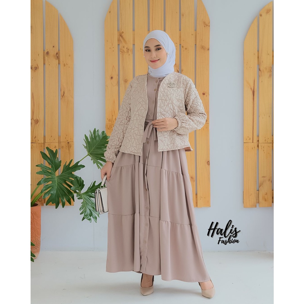 Set Outer Halis/ Produk Original By Halis Fashion/ Set Outer Bahan Kombinasi