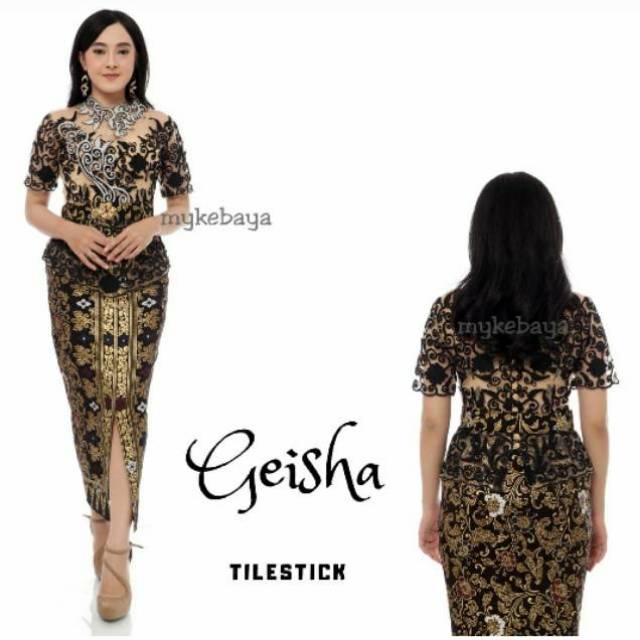 Kebaya bali tilestik motif Geisha