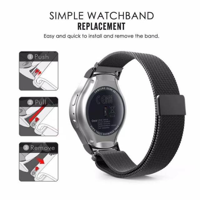 Milanese Loop Magnet Strap Band samsung galaxy watch 4 42mm ACTIVE 1 2 Stainless tali jam 20mm