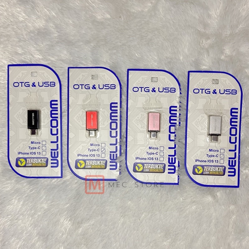 OTG USB TYPE C / TIPE C WELLCOMM FOR SAMSUNG , OPPO , XIAOMI , REDMI , VIVO , INFINIX