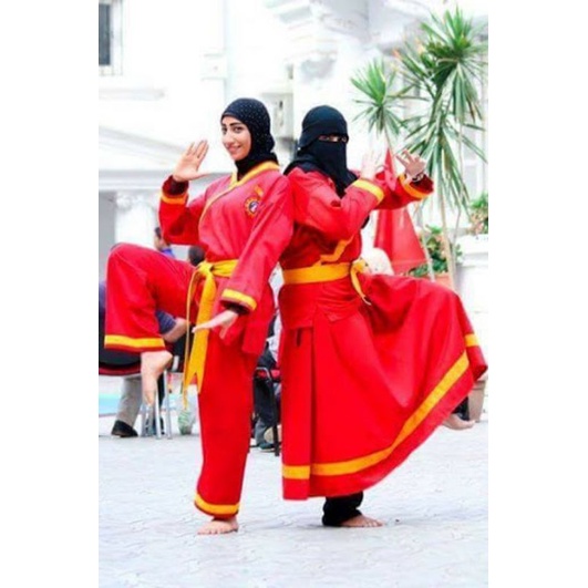 Baju Tapak Suci Model Jubah untuk Perempuan (kain American Dril)