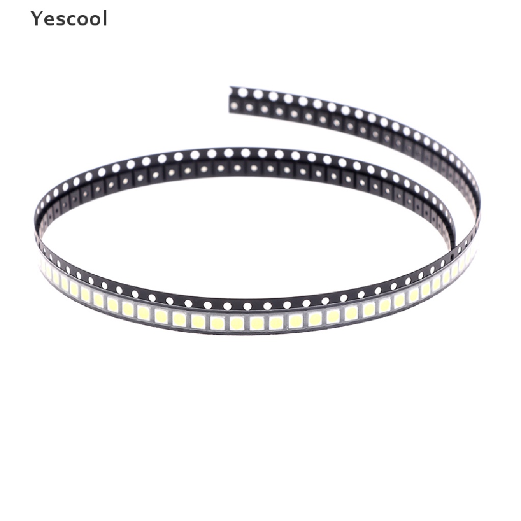 Yescool 100Pcs Chip LED SMD 2835 / 3528 1W 3V Cold White Untuk TV LED Diodes