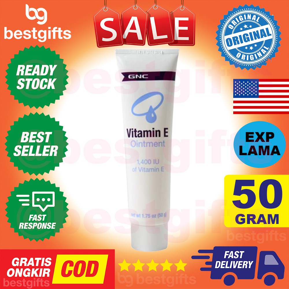 GNC VITAMIN E OINTMENT VIT E CREAM 1400 IU KRIM PELEMBAB IRITASI DAN RUAM KULIT KERING TUBE 50 GRAM