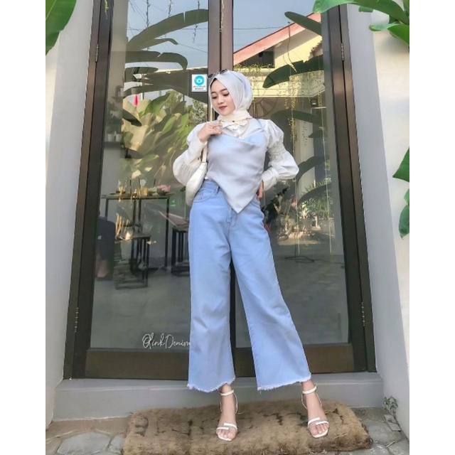 HIGHWAIST Kulot Jeans wanita Rawis