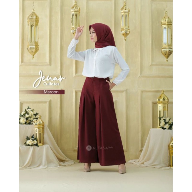 Jenar Cullotes Alfasa Daily | Celana Kulot Outfit Casual Lebar Jatuh Adem Nyaman Ori Alfasa Daily