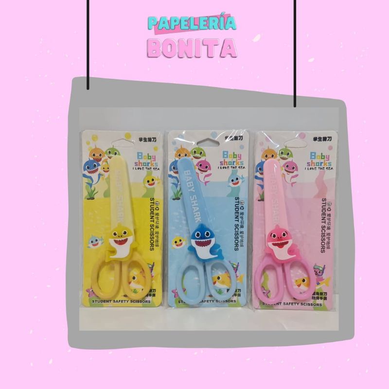

Gunting Karakter Character Scissor Safety Baby Shark Lucu Pink Kuning Biru Art Scrapbook Craft