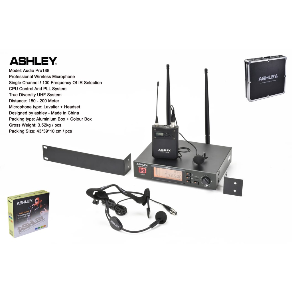 MIC MIKROFON ASHLEY AUDIO PRO188 / PRO 188 WIRELESS MULTI CHANNEL ORIGINAL