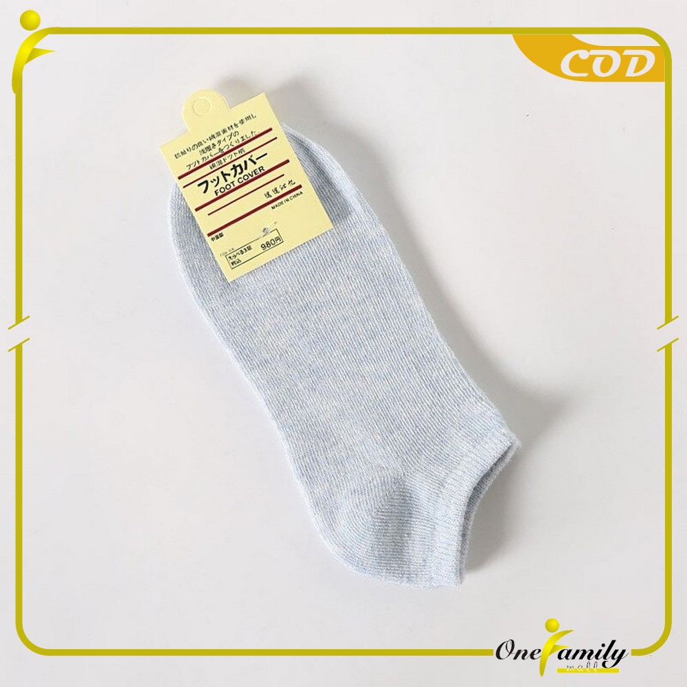 ONE-P59 Kaos Kaki Semata Kaki Polos / Kaus Kaki Wanita / Kaos Kaki Ankle Dewasa / Short Socks Import-BIRU MUDA