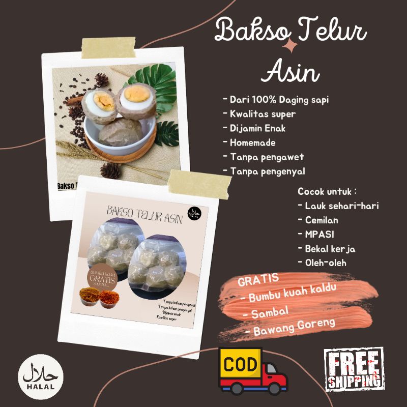 

BAKSO BASO DAGING SAPI FROZEN BEKU KWALITAS SUPER NO.1 ISI TELUR ASIN ENAK HALAL HIGIENIS UNTUK MENU HARIAN, MPASI, OLEH-OLEH, CEMILAN MURAH COD GRATIS ONGKIR BONUS BUMBU BAKSO SAMBAL BUBUK DAN BAWANG GORENG