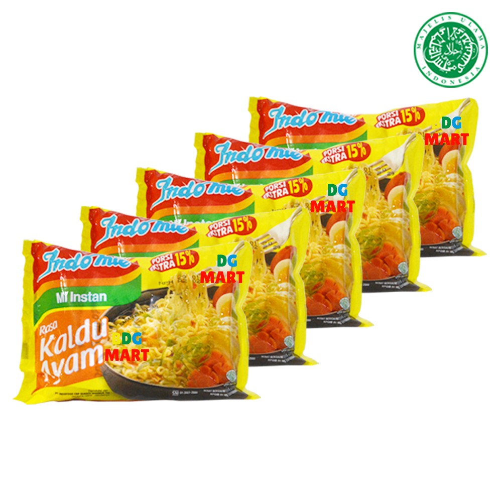 

5PCS Indomie Kaldu Ayam Mie Instan Kuah Lengkap Dengan Bumbu Kaldu Halal MU - 5pcs x 75gr