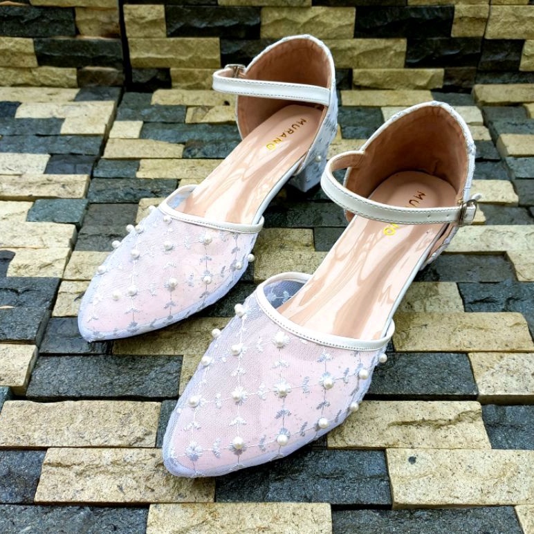 Wedding Shoes Murano Kania White Brukat Size Jumbo 41-46