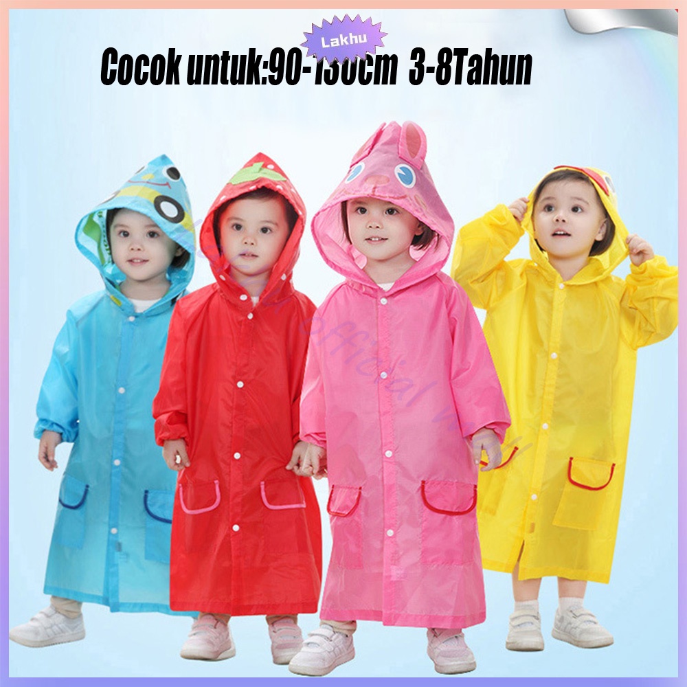 Lakhu 3-8 tahun jas hujan anak karakter hoodie /Jaket hujan anak/raincoat anak eva