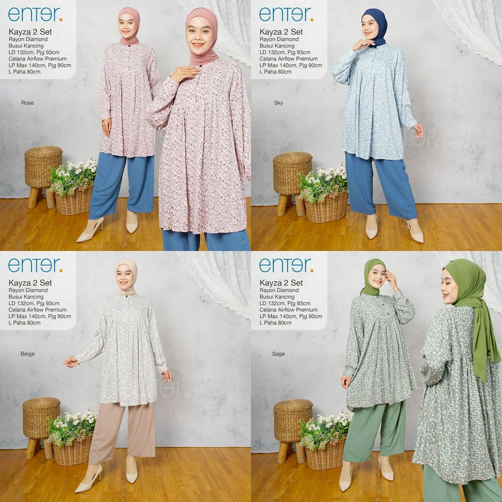 SETELAN KATUN RAYON / 17.7 / KAYZA ADISTA DIFARINA / ONESET WANITA SUPER JUMBO / FIT TO XXL /  ENTER