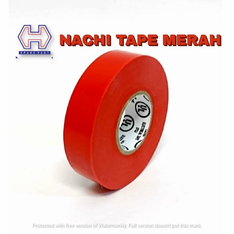 ISOLASI LAKBAN LISTRIK NACHI MERAH / NACHI TAPE WARNA MERAH