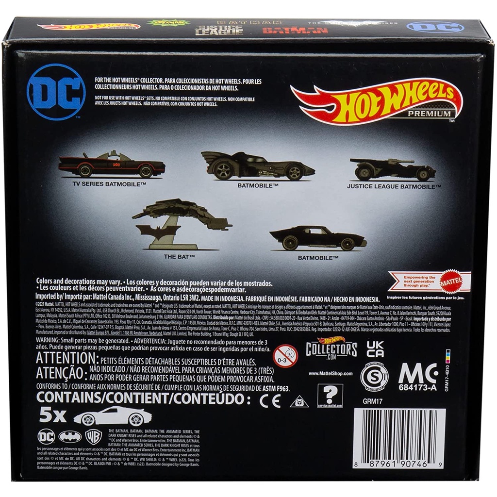 Hotwheels Premium DC Batman 5 Pack Real Riders