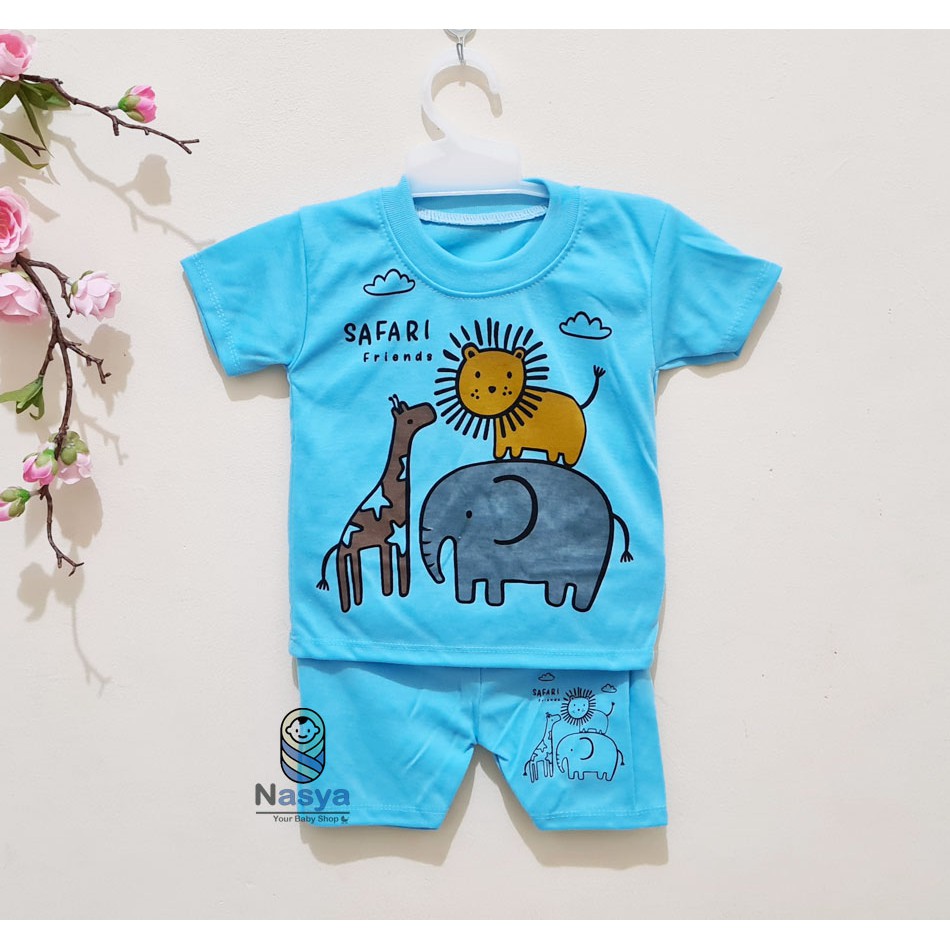 [J-006] Setelan Baju Pendek bayi laki-laki soft / Baju anak MURAH (0-6 bulan)