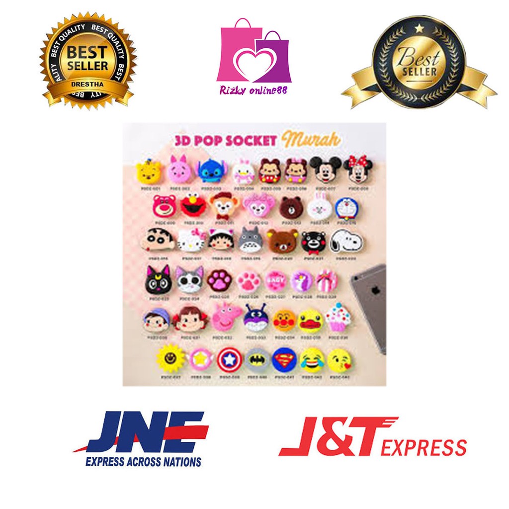 Rizkyonline88 popsocket hp karakter cartoon pop socket 3D murah batam pop socket import akesoris