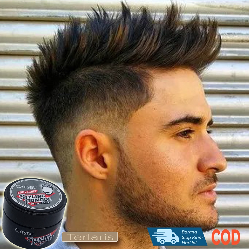 Minyak Rambut Pria Cowok Gaya Rambut edgy quiff efek Berdiri Tampak Model Rambut yg Berdiri gaul Kek