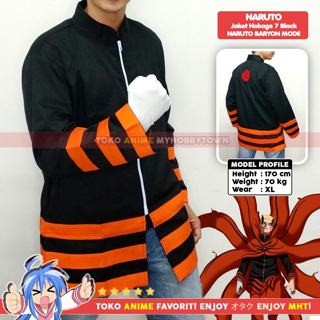 Jaket Naruto Hokage 7 Baryon Mode Kostum Anime Cosplay