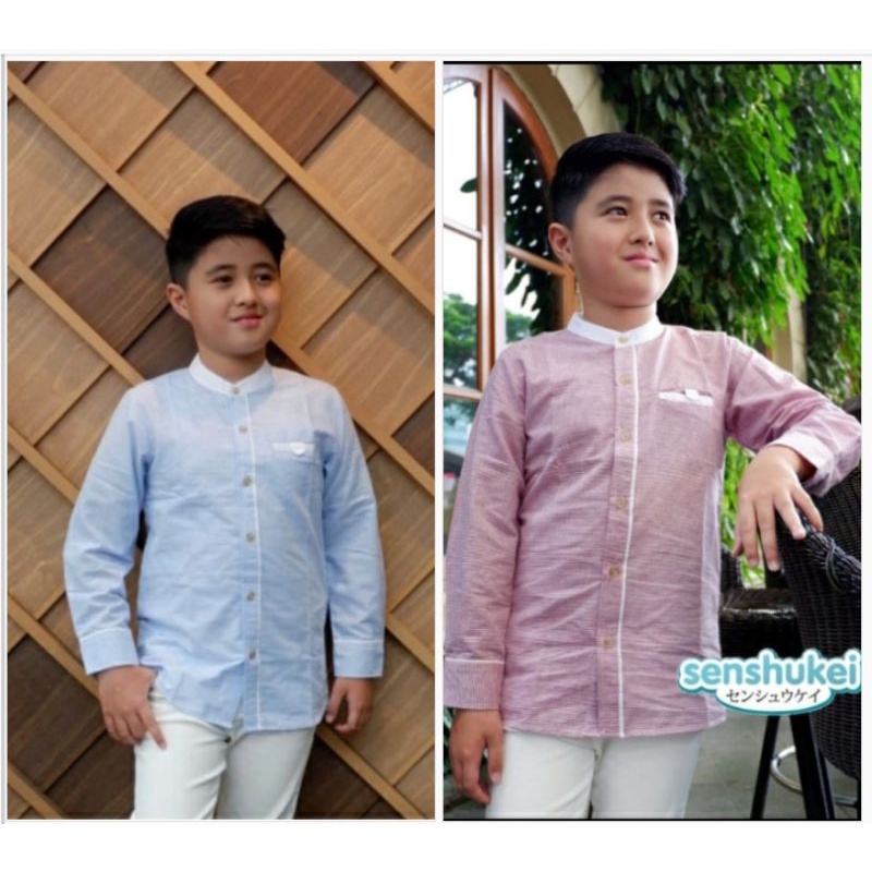 (3-13th)BAJU KOKO ANAK REMAJA LAKI LENGAN PANJANG BORDIR,KEMEJA KOKO ANAK COWOK MURAH,BAJU LEBARAN