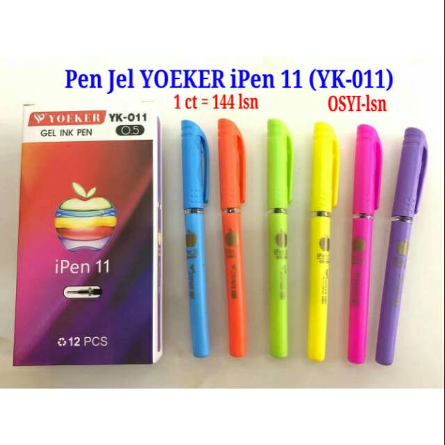 

Pulpen gel seri Ipen 11 merek Yoeker Vtro