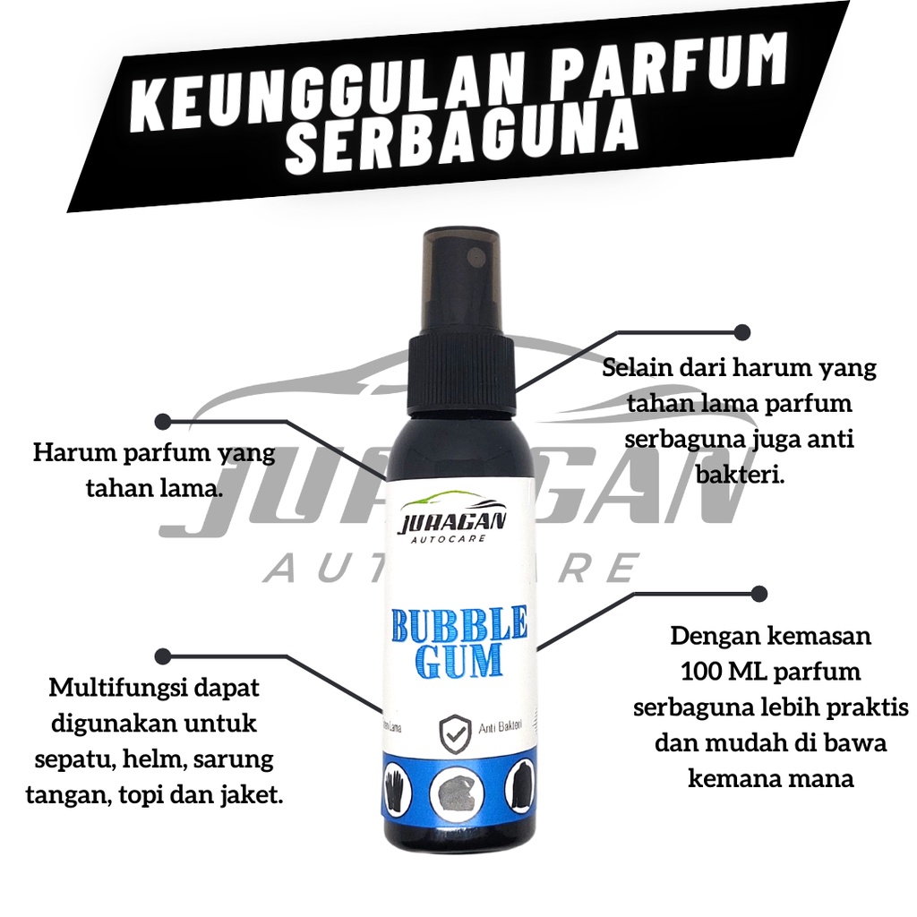 Parfum Helm Anti Bakteri - Parfum Penghilang Bau Jaket Sepatu Helm Tahan Lama - Parfum Kopi Vanilla Bubble Gum Juragan Autocare