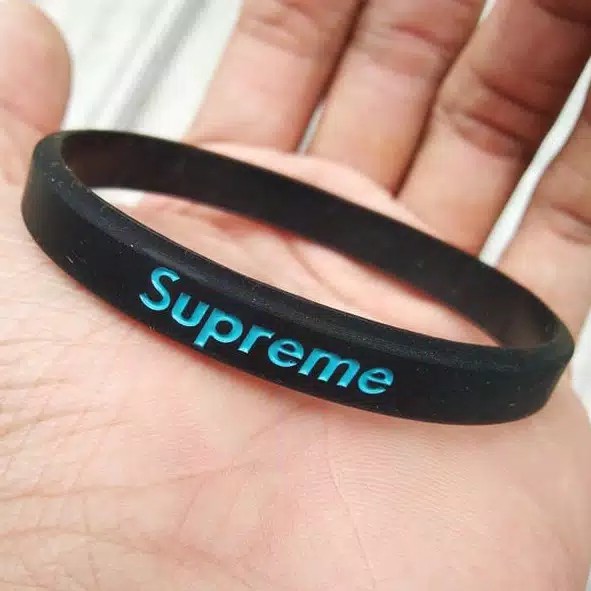 BRACELET SUPREME GELANG TANGAN PRIA ORIGINAL BLACK BLUE