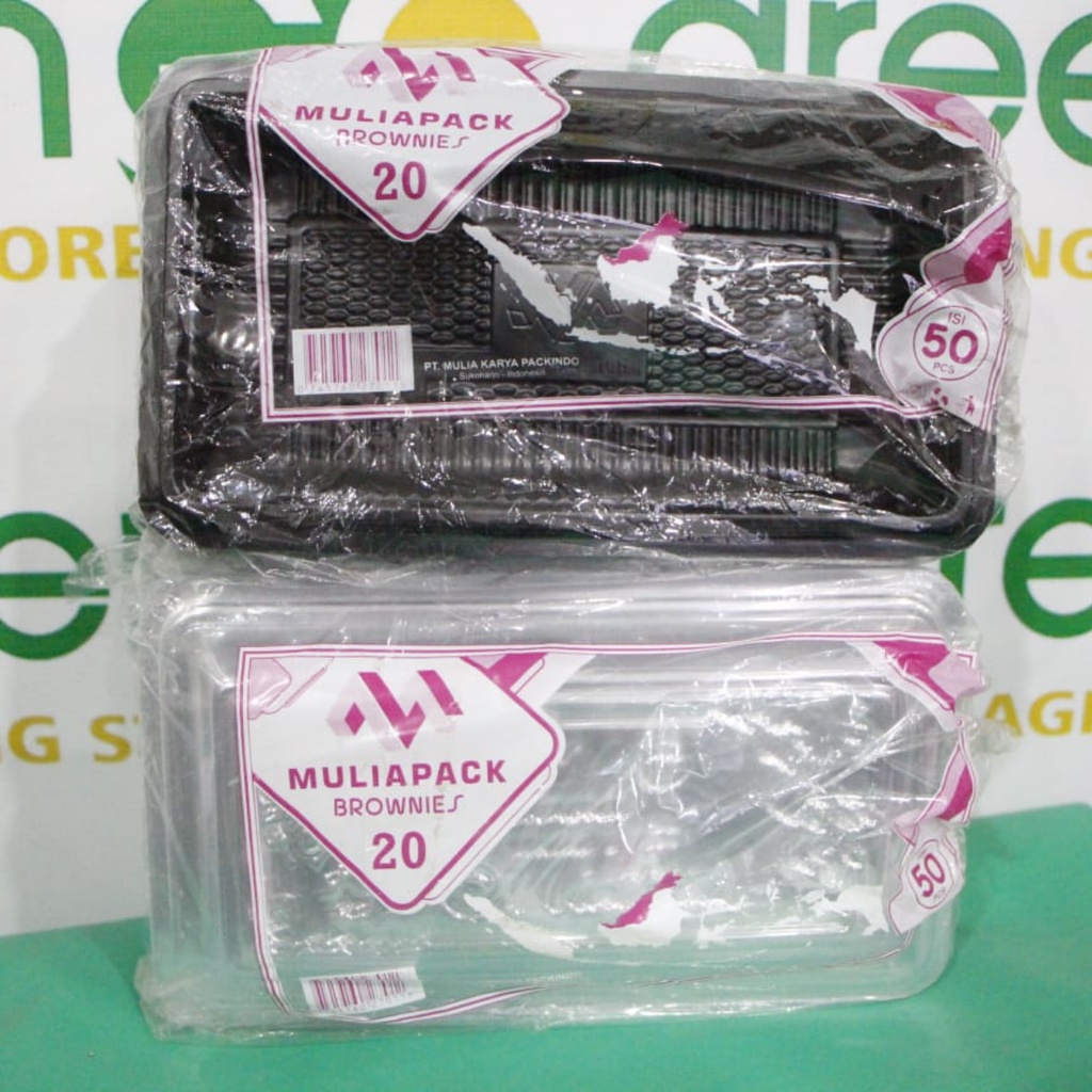 MIKA BROWNIES KOTAK SIZE M 20CM MULIAPACK ISI 50 SET MIKA BROWNIES PERSEGI UKURAN SEDANG MEDIUM MIKA