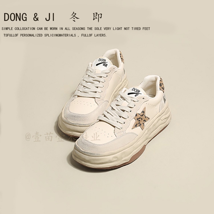 Sepatu [Dongjl] 2022  Asli Kulit Kikuk Sepatu Boot Wanita Korea Serbaguna Bersol Tebal Terlarut Sepa