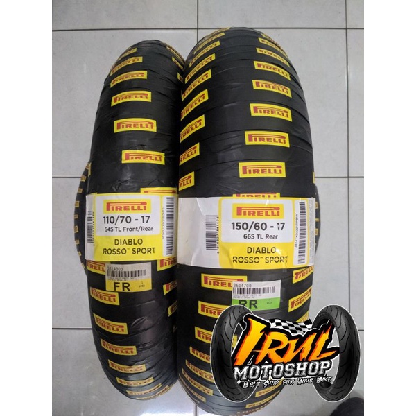 Paket Ban Diablo Rosso Sport 110/70 & 150/60 Ring 17 Tubeless